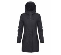 LeMieux Grace Long Rain Jacket - Durable Waterproof Coating and Taped Seams - Longline - Lightweight and Breathable - Zipped Back Vent Gusset for Riding - Black - UK 8