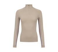 LeMieux Halle Lightweight Base Layer - UV30+ Cooling Under Layer - Ventilated Mesh Under Sleeves - Womens Riding Top - Almond - UK8