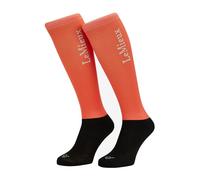 LeMieux Harlow Childrens Competition Socks - Coral Crush/Blue Topaz (Twin Pack) Small