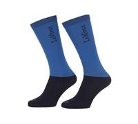LeMieux Competition Horse Riding Socks with Closely Woven Foot, Topside Seam and Micro Weight Stretch - Twin Pack - Benetton Blue - Small