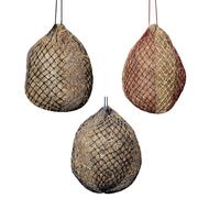 LeMieux Hippo Hay Net Horse Greedy Feeder in Burgundy and Beige - Durable Long Lasting Yard Feeding Bag with Small Holes - One Size