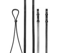 LeMieux Hunter Half Lined Curb Rein - Black/Silver Full