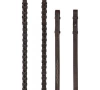 LeMieux Hunter Laced Reins with Stitching - Havana/Silver Full