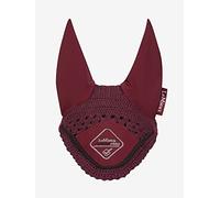 LeMieux Junior Pro Fly Hood in Burgundy with Soft Lycra Ear - 3 Way Close Knit Crochet - Sport Horse Wear for Competitive Rider - Small