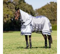 LeMieux Kudos AeroGuard Fly Rug - Extended Shaped Belly Flap - Ripshield Mesh - Silver - 7ft
