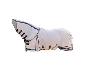 LeMieux Kudos Gladiator Fly Rug - Breathable Fly and UV Protection - Water-repellent and Quick-drying - Extended belly flap - Grey - Size 5 Feet 9 Inches