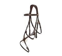 LeMieux Kudos Grackle Bridle - Soft Leather - Reins Sold Separately - Havana - Full