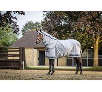 LeMieux Kudos Shower Pro Waterproof Fly Rug - Breathable Ripstop Fabric - AntiStatic - Full Neck - Grey - 6ft