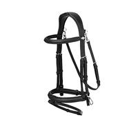 LeMieux Kudos Equestrian Horse Bridle: Cushioned Black/Brown Leather with D-Ring