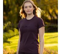 LeMieux Ladies Classique Sparkle T-Shirt - Comfortable Classic Fit - Sweat Wicking Fabric - Damson - UK12