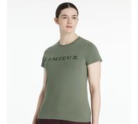 LeMieux Ladies Classique Sparkle T-Shirt - Comfortable Classic Fit - Sweat Wicking Fabric - Rosemary - UK14