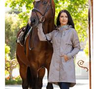 LeMieux Ladies Grace Long Rain Jacket - Pecan - Women's Waterproof Coats - Light Green - Size: UK16