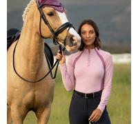 LeMieux Ladies Philippa Mesh Long Sleeve Base Layer - Fondant - Womens Horse Riding Base Layer Tops - Light Pink - Size: UK12