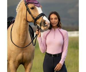 LeMieux Ladies Philippa Mesh Long Sleeve Base Layer - Fondant - Womens Horse Riding Base Layer Tops - Light Pink - Size: UK12