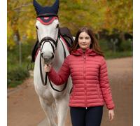 LeMieux Ladies Rose Hooded Puffer Jacket - Cranberry - Red - Size: UK12