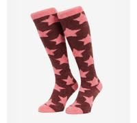 LeMieux Ladies Sasha Star Fluffies Socks - Burgundy - Size: Small