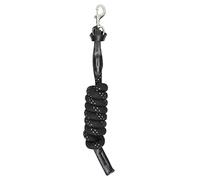 LeMieux Lasso Lead Rope for Horses - Black - Woven & Leather - Strong Brass Trigger Clip - One Size