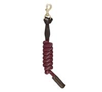 LeMieux Lasso Lead Rope for Horses - Burgundy - Woven & Leather - Strong Brass Trigger Clip - One Size