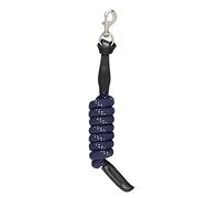 LeMieux Lasso Lead Rope for Horses - Navy - Woven & Leather - Strong Brass Trigger Clip - One Size