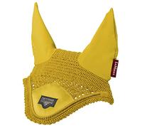 LeMieux Loire Crochet Fly Hood with Comfortable Lycra Ears in Dijon - Luxurious Satin Fabric Front Piece - X Large