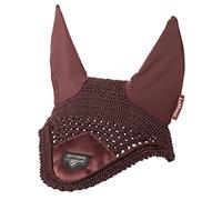 LeMieux Loire Crochet Fly Hood with Comfortable Lycra Ears in Rioja - Luxurious Satin Fabric Front Piece - X Large