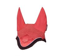 LeMieux Loire Fly Hood with Soft Lycra Ears - Close Knit Crochet - Comfortable Fit Equestrian Mask - Cranberry - Medium