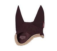 LeMieux Loire Fly Hood with Soft Lycra Ears - Close Knit Crochet - Comfortable Fit Equestrian Mask - Damson - Large