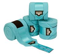 LeMieux Loire Horse Polo Bandages in Azure - Soft Anti Pill Luxurious Satin End Detail Set of 4 Equestrian Protection Footwear - Full