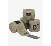 LeMieux Loire Polo Bandages - Signature Embossed Metal Motif - Satin End Detailing Fleece - Fern - Full