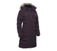 LeMieux Loire Three Quarter Coat in Fig - Warm Winter Horse Riding Jacket - 2 Way Zip - Zip Pockets - Women's Hooded Winter Coat with Removable Hood & Detachable Trim - Horse Riding Coat - UK 10
