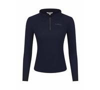 LeMieux Long Sleeve Sport Polo Shirt - Super Lightweight - Soft Piqué Fabric - Quarter Zip Fastening - Navy - UK 6