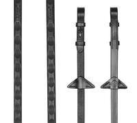 LeMieux Magna Grip Rubber Reins - Textured Thumb Shape Grip - Martingale Stoppers - Black/Silver - Cob