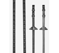 LeMieux Magna Grip Rubber Reins - Textured Thumb Shape Grip - Martingale Stoppers - Black/Silver - Pony