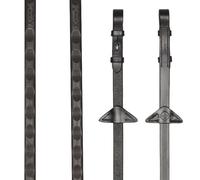LeMieux Magna Grip Rubber Reins - Textured Thumb Shape Grip - Martingale Stoppers - Brown/Silver - Pony