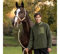 LeMieux Mens Borg Half Zip Sweat - Olive - Olive - Size: Large