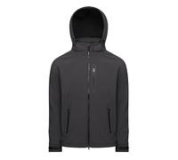 LeMieux Mens Elite Soft Shell Jacket in Anthracite - 2 Way Zip - Lightweight - Detachable Hood - Adjustable Cuffs - Small