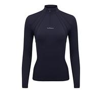 LeMieux Mia Mesh Long Sleeve Base Layer - Slim Fit - Sweat Wicking Breathable Fabric - 50+ UV Protection - Navy - UK 8