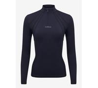 LeMieux Mia Mesh Long Sleeve Base Layer - Slim Fit - Sweat Wicking Breathable Fabric - 50+ UV Protection - Navy - UK 16