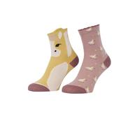 LeMieux Mini Character Childrens Socks 2pk - Lemon 6-8