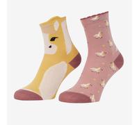 LeMieux Mini Character Socks 2 Pack - Lemon - Yellow - Size: Small
