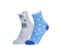 LeMieux Mini Character Socks - Cotton Kid's Ankle Socks with Elasticated Top - Cute Horse and Star Design - Pack of 2 - Sam - UK Child Shoe 6-9