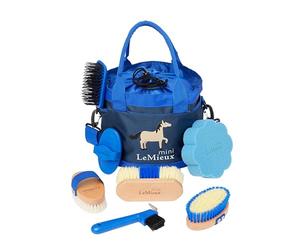LeMieux Mini Childrens Grooming Set - Everything Little Equestrians Need - Help keep Your Pony in Tip-Top Condition - Complete Set Perfect for On The Go - Benetton Blue