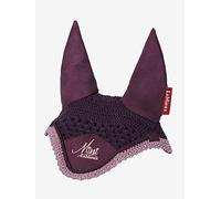 LeMieux Mini Fly Hood in Fig with Soft Lycra Ears - Close Knit Crochet - Comfortable Fit Equestrian Mask - Sport Horse Wear - Small