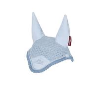 LeMieux Mini Fly Hood in Mist with Soft Lycra Ears - Close Knit Crochet - Comfortable Fit Equestrian Mask - Sport Horse Wear