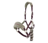 LeMieux Mini Vogue Headcollar & Leadrope - Perfect for Ponies - Adjustable at Curb and Poll - Damson - Mini