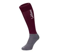 LeMieux My Competition Horse Riding Socks in Burgundy with Closely Woven Foot, Topside Seam and Micro Weight Stretch - Twin Pack - Large