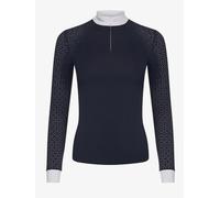 LeMieux Olivia Long Sleeve Show Shirt Technical Wicking Top White/Navy/Mist 6-18