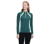 LeMieux Ladies Philippa Mesh Long Sleeve Base Layer - Jungle - Womens Horse Riding Base Layer Tops - Green - Size: UK14