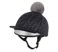 LeMieux Pom Pom Fleur Hat Silk in Merlot or Navy with Detachable Faux Fur Pom Pom, Navy, One Size