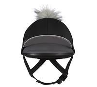 LeMieux Pom Pom Horse Riding Hat Silk in Black with 4 Way Stretch Fabric Coordinates with Base Layers & Saddle Pads - Equestrian Headgear - One Size